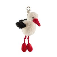 Pluche ooievaar knuffel sleutelhanger 10 cm