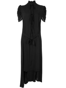 Ann Demeulemeester robe asymétrique à col volanté - Noir