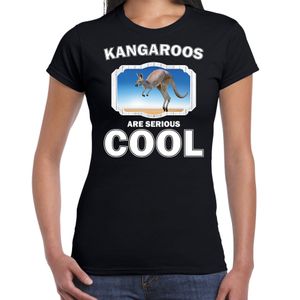 Dieren kangoeroe t-shirt zwart dames - kangaroos are cool shirt