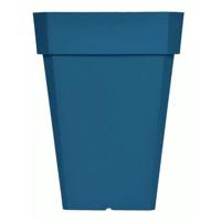 RIVIERA SOLEILLA vierkante bloembak - Kunststof - Hoogte 53 cm - Blauw