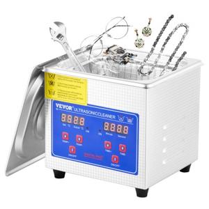 VEVOR Ultrasoon Reiniger 1.3L Ultrasone reiniger Machine Roestvrij staal Ultrasone reinigingsmachine Digitale verwarming Timer Sieradenreiniging