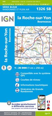 Wandelkaart - Topografische kaart 1326 SB - Serie Bleue La Roche-sur-Yon | IGN - Institut Géographique National