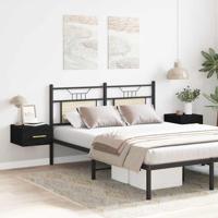 Nachtkastje 2 pcs Zwart eiken 35 x 35 x 20 cm Bewerkt hout