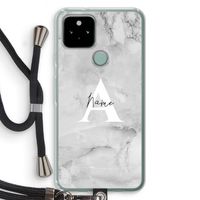 Ivory Marble: Pixel 5 Transparant Hoesje met koord