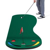 300 x 96 cm Golfputtingmat Golfmat voor Binnen en Buiten Opvouwbare Golfoefenmat met 3 Putting Cups en 1 Vlag Putting Green Golf Trainingsmat