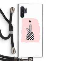 Zwart-wit cactus: Samsung Galaxy Note 10 Plus Transparant Hoesje met koord