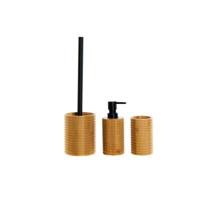 Badset DKD Home Decor Zwart 7 x 7 x 16,5 cm Natuurlijk (3 Onderdelen)