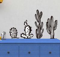 Raamstickers planten Zwart witte cactussen - thumbnail