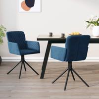 Eetkamerstoelen draaibaar 2 st fluweel blauw