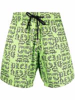 Philipp Plein short de bain à logo imprimé - Vert