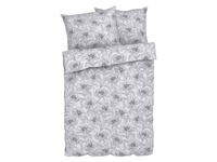 LIVARNO home Dekbedovertrek 200 x 200 cm (Bloemen/wit/grijs)