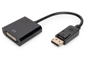 Digitus AK-340409-001-S DisplayPort / DVI Adapter [1x DisplayPort stekker - 1x DVI-bus 24+5-polig] Zwart 15.00 cm