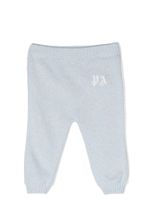 Palm Angels Kids pantalon en maille à logo brodé - Bleu