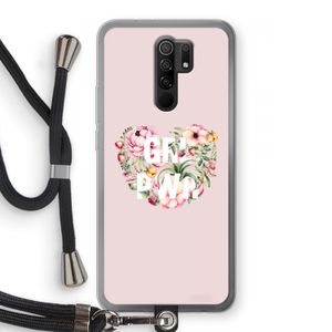 GRL PWR Flower: Xiaomi Redmi 9 Transparant Hoesje met koord