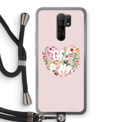 GRL PWR Flower: Xiaomi Redmi 9 Transparant Hoesje met koord
