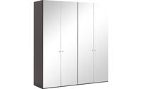 Goossens Kledingkast Easy Storage Ddk, Kledingkast 203 cm breed, 220 cm hoog, 4x spiegel draaideur