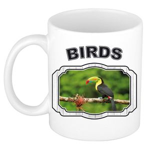 Dieren toekan beker - birds/ toekans mok wit 300 ml