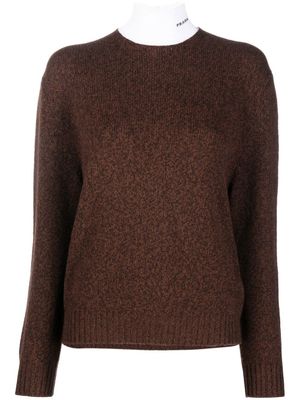Prada pull en cachemire mélangé à col v - Marron