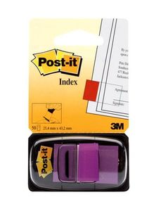 Post-it index standaard, ft 24,4 x 43,2 mm, houder met 50 tabs, paars