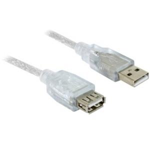 Delock USB-kabel USB 2.0 USB-A stekker, USB-A bus 1.8 m Wit 82239