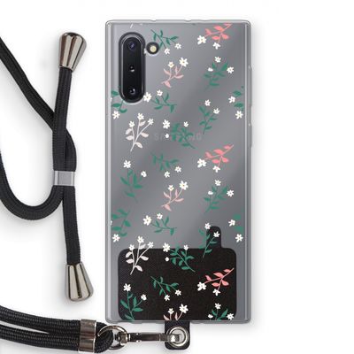 Small white flowers: Samsung Galaxy Note 10 Transparant Hoesje met koord