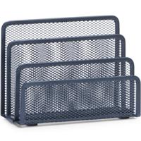 Brievenhouder postbakjes - antraciet grijs - 3-vaks - 17 x 13,5 cm - draadmetaal/mesh