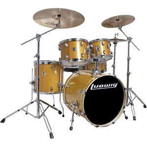 Ludwig El. Evolution Gold Sparkle Fusion 5d. shellset met hw.