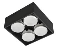 LED&apos;s Light Cube LED Plafondlamp - 4 lichtpunten - Draaibaar licht - Staal - 20 x 20 cm - Zwart