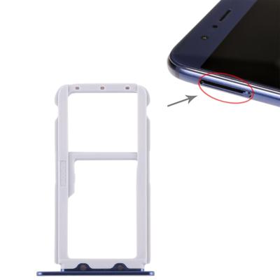 SIM-kaart lade + SIM-kaart lade/micro SD-kaart lade voor Huawei Honor v9 (blauw)