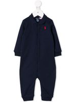 POLO RALPH LAUREN KIDS grenouillère à logo brodé - Bleu - thumbnail