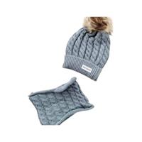 Baby Dutch muts en sjaal grijs-M (3-7 jaar)