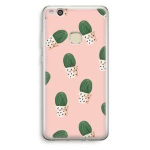 Cactusprint roze: Huawei Ascend P10 Lite Transparant Hoesje