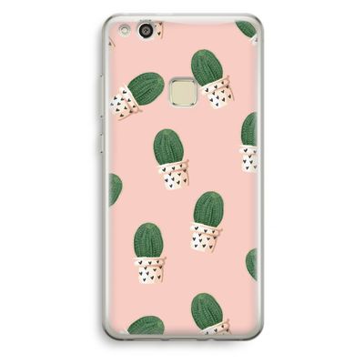 Cactusprint roze: Huawei Ascend P10 Lite Transparant Hoesje