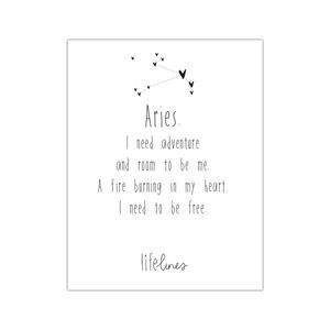 Mini Poster • sterrenbeeld Aries - Engels