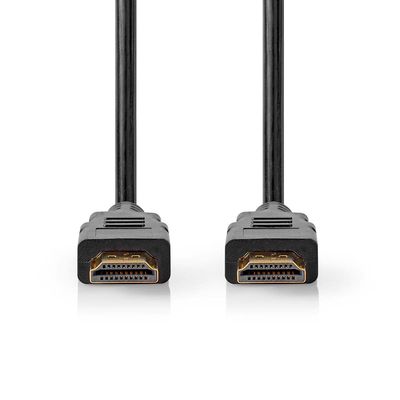 Nedis Premium High Speed HDMI-Kabel met Ethernet | HDMI Connector | HDMI Connector | 4K@60Hz | 18 Gbps | 1.50 m | Rond | PVC | Zwart | Label -