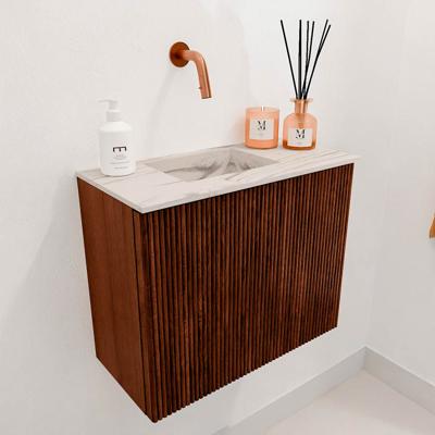 Toiletmeubel Mondiaz Joya Dlux | 50 cm | Meubelkleur Ruby | Faye wastafel Nata Wasbak Links | Zonder kraangat(en)