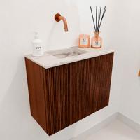 Toiletmeubel Mondiaz Joya Dlux | 50 cm | Meubelkleur Ruby | Faye wastafel Nata Wasbak Links | Zonder kraangat(en)