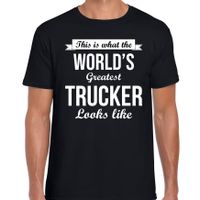 Worlds greatest trucker t-shirt zwart heren - Werelds grootste vrachtwagenchauffeur cadeau - thumbnail