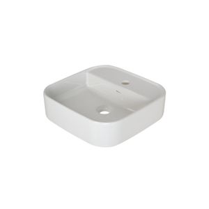 Opbouwwastafel BWS Fresh Keramiek 42x42 cm Zonder Overloop Glans Wit (Kraangat Midden)