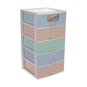 Ladeblokje/bureau organizer 5x grote lades - multi kleuren - L38 x B38 x H72 cm - kunststof