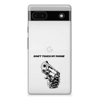 Google Pixel 6A Silicone-hoesje Gun Don't Touch My Phone