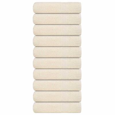 VidaXL Badhanddoeken 10 st 100x150cm 360 g/m² 100% katoen crèmekleurig