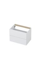 Onderkast INK 2 laden met grepen gelakt 70 cm x 45 cm x 52 cm Hoogglans wit 1101106