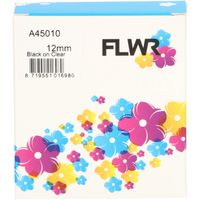 FLWR Dymo 45010 zwart op transparant breedte 12 mm labels - thumbnail