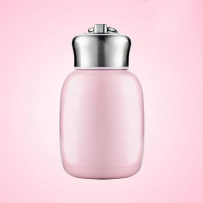 Mini leuke koffie vacuüm kolven Thermos RVS Cup reizen drink water fles Thermoses mokken 280ML (roze)