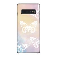 White butterfly: Samsung Galaxy S10 4G Volledig Geprint Hoesje