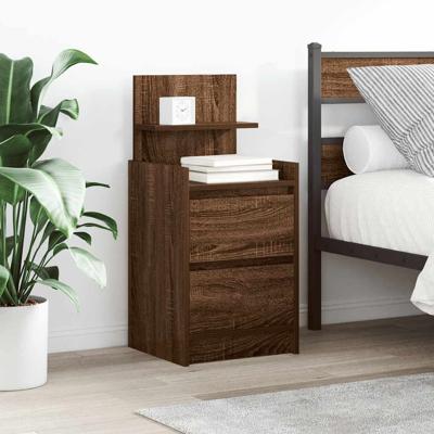 Nachtkastjes met 2 lades 2 st 38x34x80 cm bruin eikenkleurig