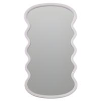 H&S Collection Spiegel / Wandspiegel - wave - wit - 55 x 30 cm - decoratief - golfvorm