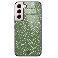 Samsung Galaxy S22 glazen hardcase - Green dots