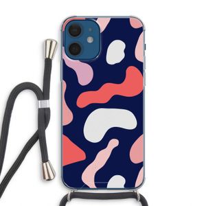 Memphis Shapes Pink: iPhone 12 Transparant Hoesje met koord